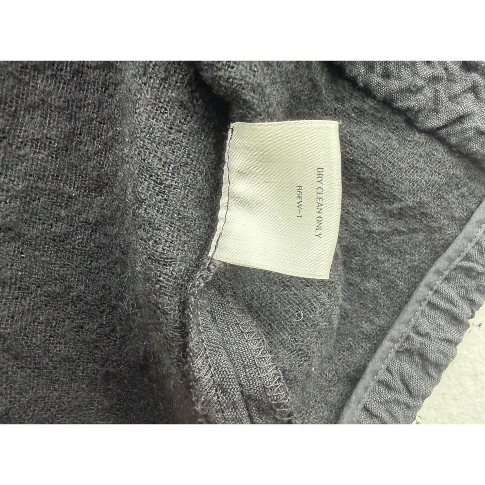 Eileen Fisher Black Italian Wool Linen Textured Frog Toggle Long Coat R6EW-1 S - Picture 6 of 8